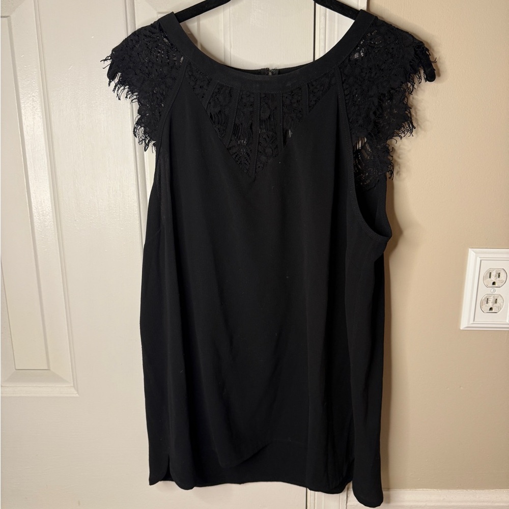 Brixon Ivy Black Lace Accent Blouse